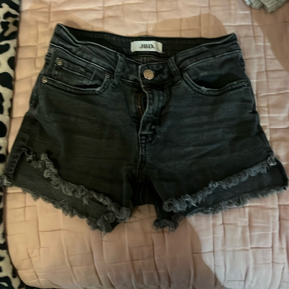 small black denim shorts